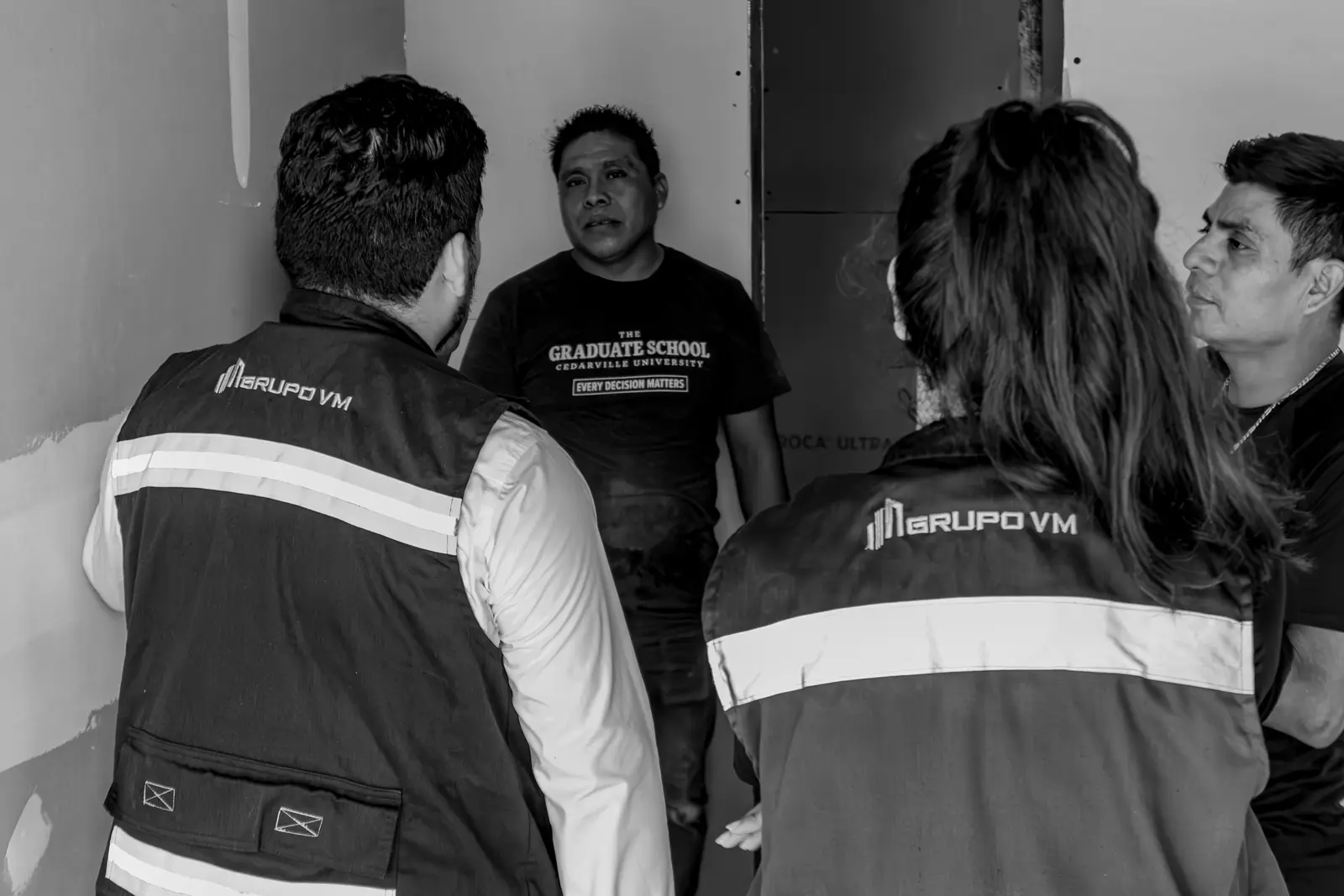 Junta del equipo en obra