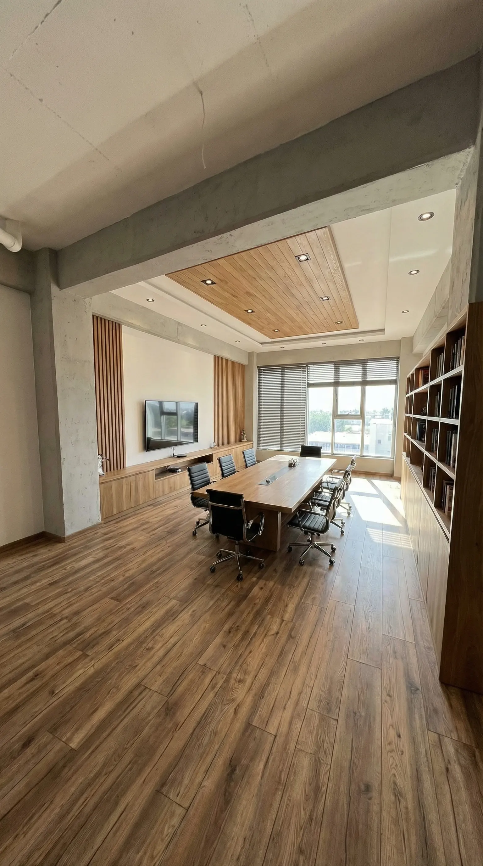 Render de sala de juntas terminada